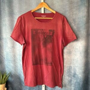 Express Men's Graphic Tee Maroon Size Large